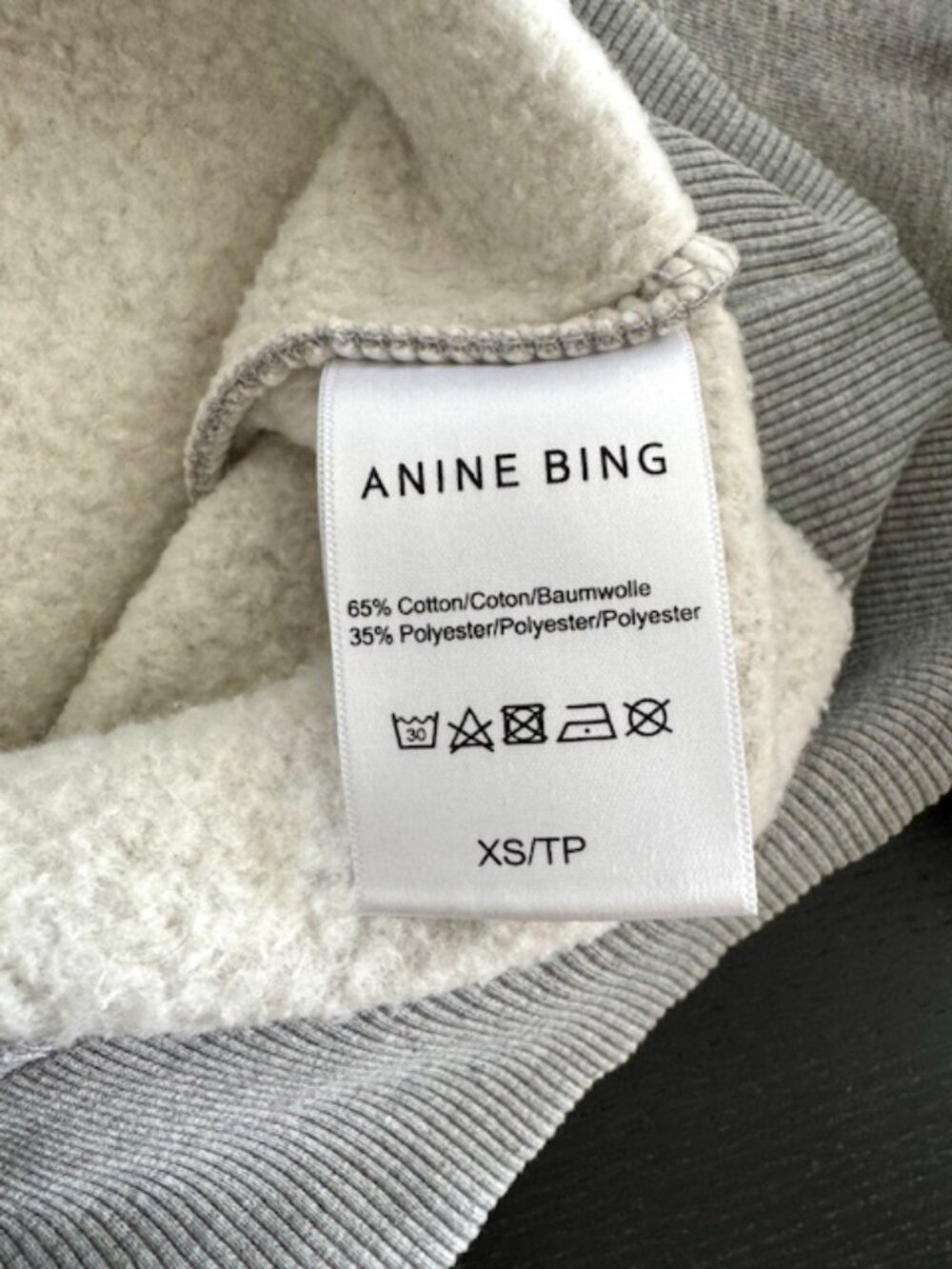 ANINE BING LT. GREY SWEATSHIRT- XS (Pristine Like-New Condition) - Picture 6 of 11